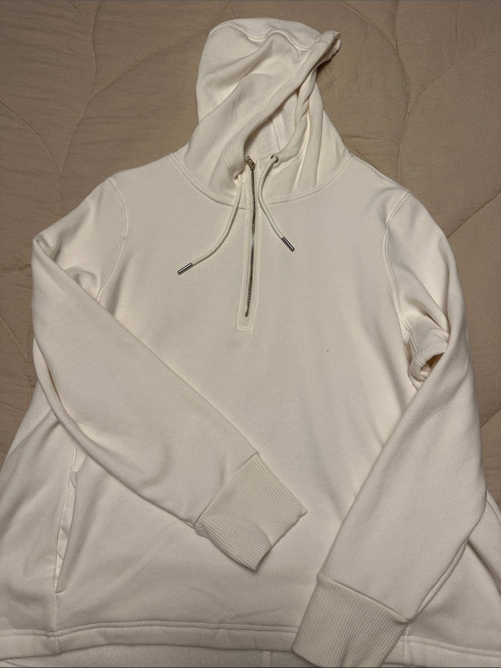 Women’s Quarter-Zip Hooded Sweatshirt - Cream